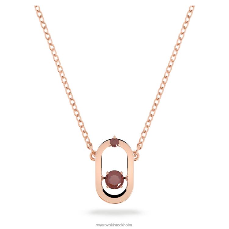 Swarovski glittrande danshänge P28L131 Smycken rund skuren, oval form, röd, roséguld pläterad