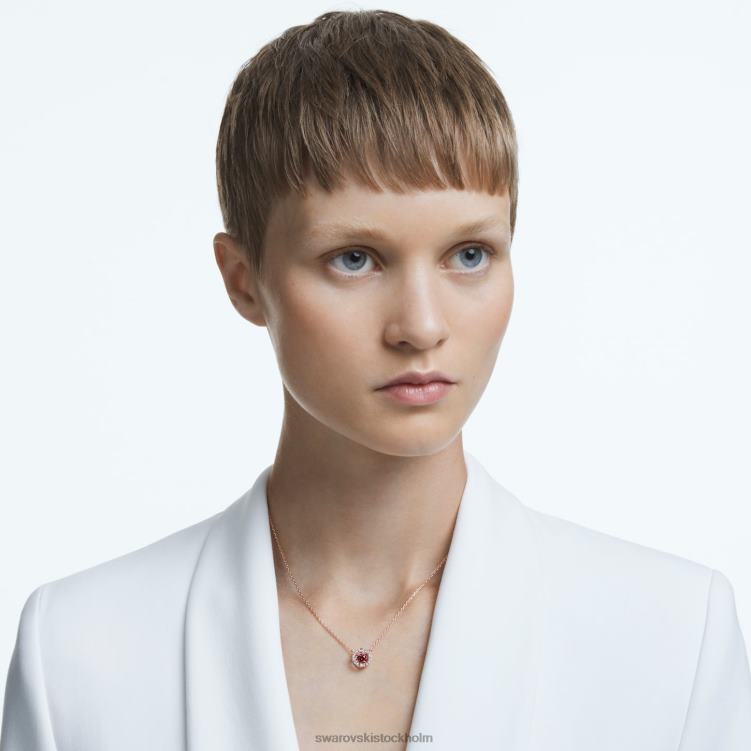 Swarovski glittrande danshänge P28L295 Smycken rund skuren, lila, roséguld pläterad