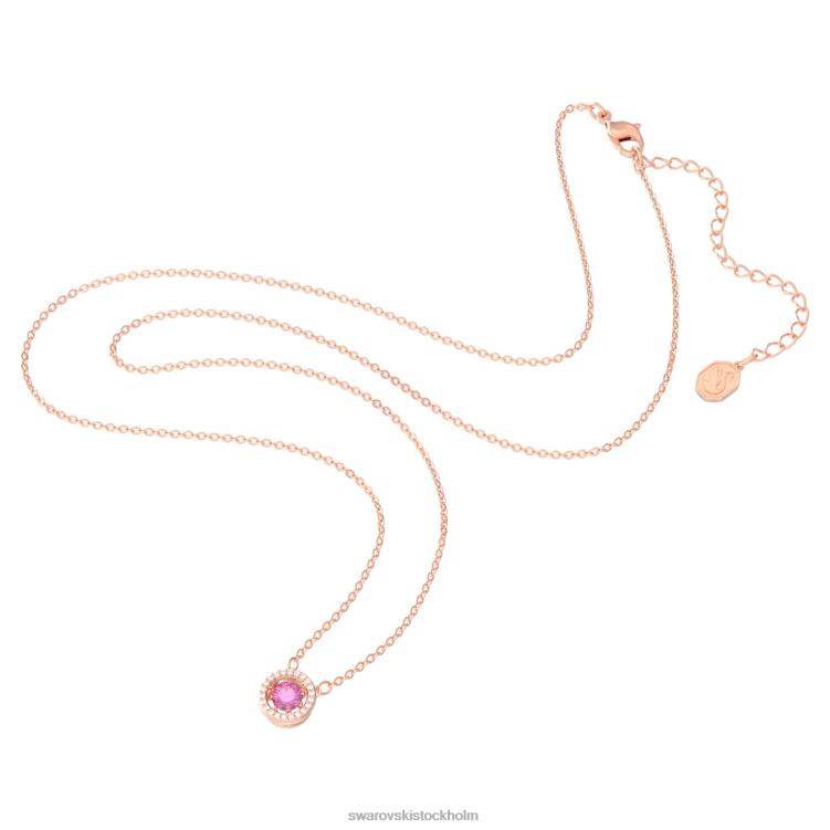 Swarovski glittrande danshänge P28L295 Smycken rund skuren, lila, roséguld pläterad