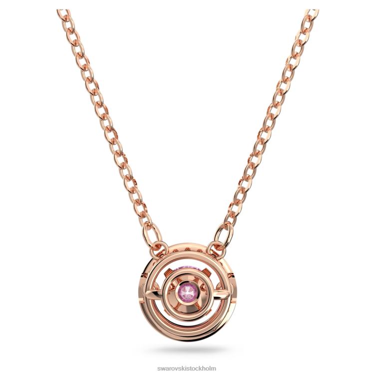 Swarovski glittrande danshänge P28L295 Smycken rund skuren, lila, roséguld pläterad