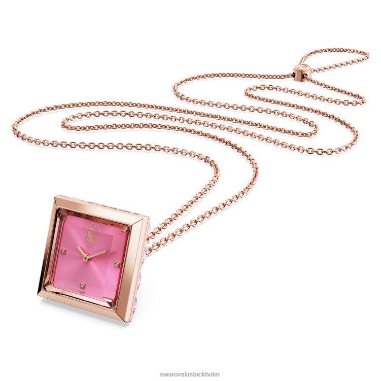 Swarovski hängande klocka P28L333 Smycken triangelskuren, rosa, roséguldfärgad finish