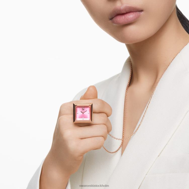 Swarovski hängande klocka P28L333 Smycken triangelskuren, rosa, roséguldfärgad finish