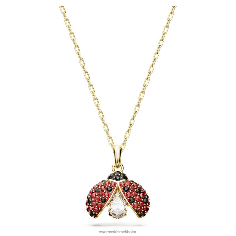 Swarovski idyllia hänge P28L277 Smycken nyckelpiga, röd, guldfärgad