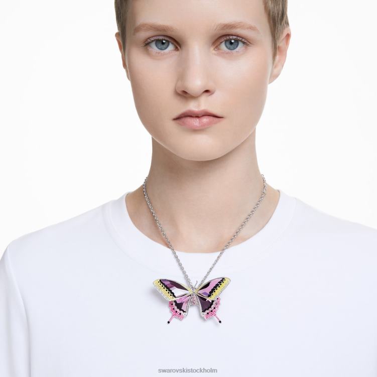 Swarovski idyllia hänge och brosch P28L332 Smycken fjäril, flerfärgad, rodiumpläterad
