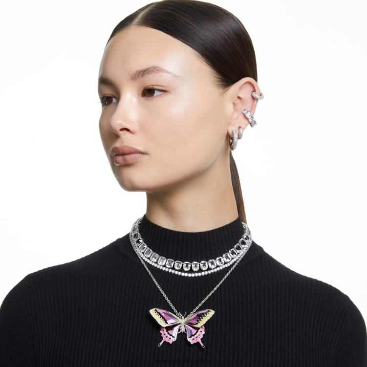 Swarovski idyllia hänge och brosch P28L332 Smycken fjäril, flerfärgad, rodiumpläterad