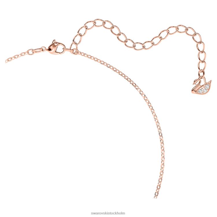 Swarovski ikoniskt svanhänge P28L174 Smycken svan, svart, roséguld pläterad