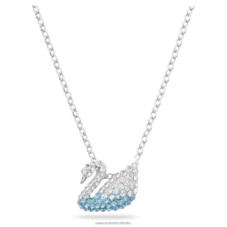 Swarovski ikoniskt svanhänge P28L198 Smycken svan, blå, rodiumpläterad