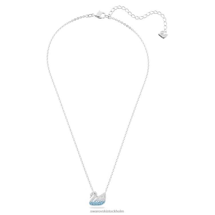 Swarovski ikoniskt svanhänge P28L198 Smycken svan, blå, rodiumpläterad