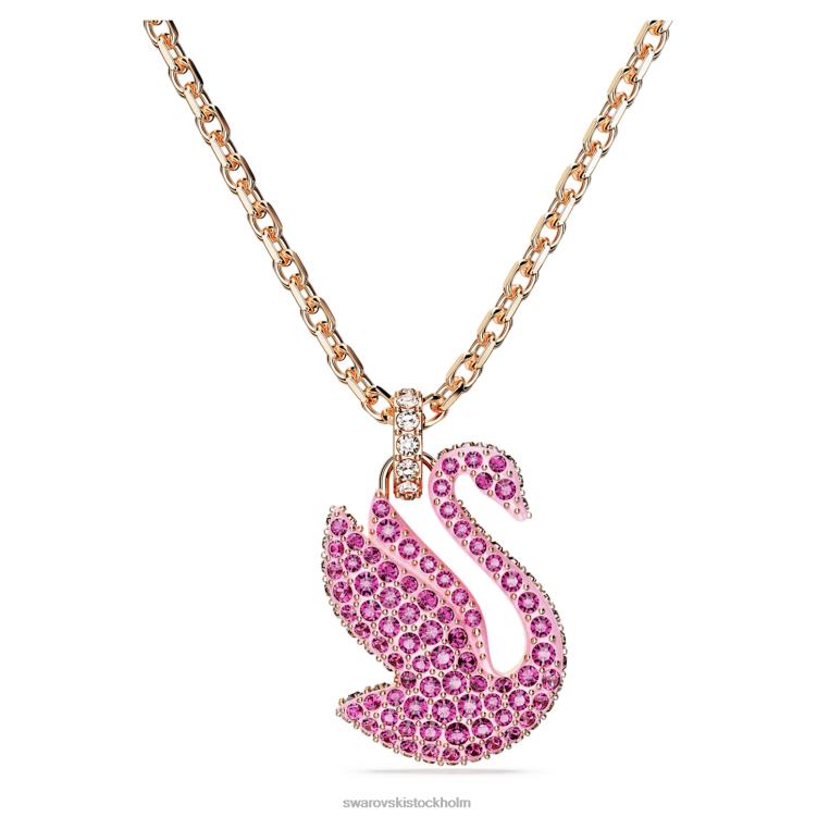 Swarovski ikoniskt svanhänge P28L240 Smycken svan, rosa, roséguld pläterad