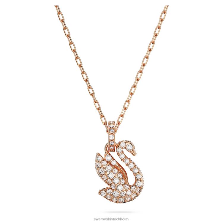 Swarovski ikoniskt svanhänge P28L252 Smycken svan, vit, roséguld pläterad