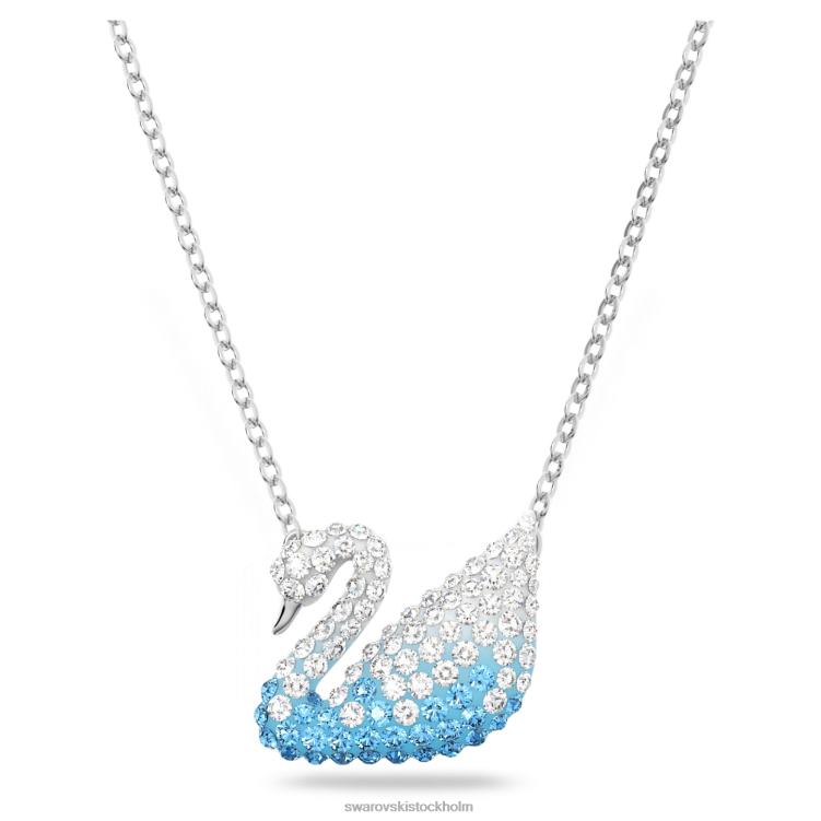 Swarovski ikoniskt svanhänge P28L305 Smycken svan, blå, rodiumpläterad