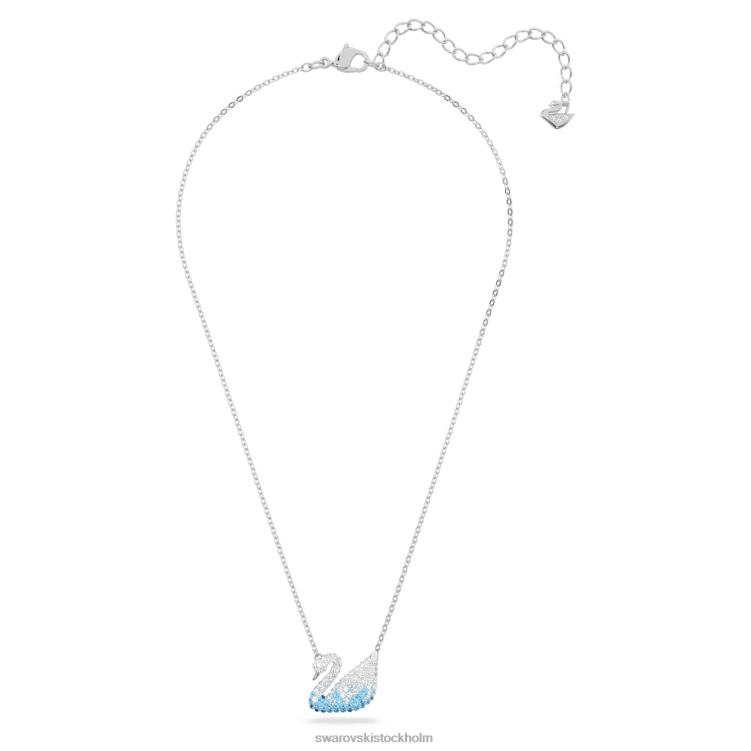 Swarovski ikoniskt svanhänge P28L305 Smycken svan, blå, rodiumpläterad