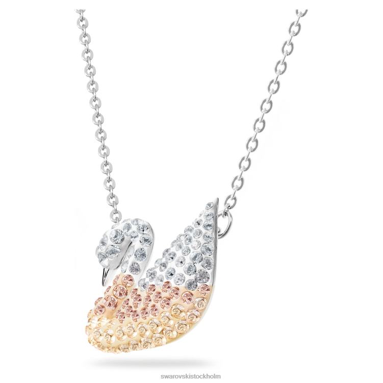 Swarovski ikoniskt svanhänge P28L334 Smycken svan, beige, rodiumpläterad
