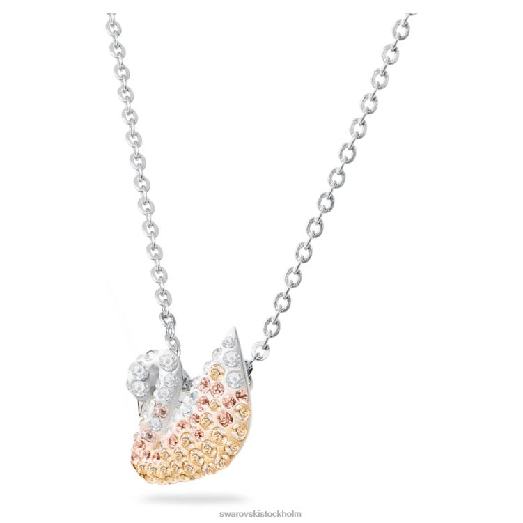 Swarovski ikoniskt svanhänge P28L335 Smycken svan, beige, rodiumpläterad