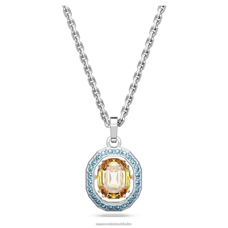 Swarovski kroma hänge P28L183 Smycken oktagonskuren, flerfärgad, rodiumpläterad