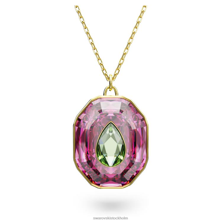 Swarovski kroma hänge P28L327 Smycken blandade snitt, flerfärgade, guldfärgade