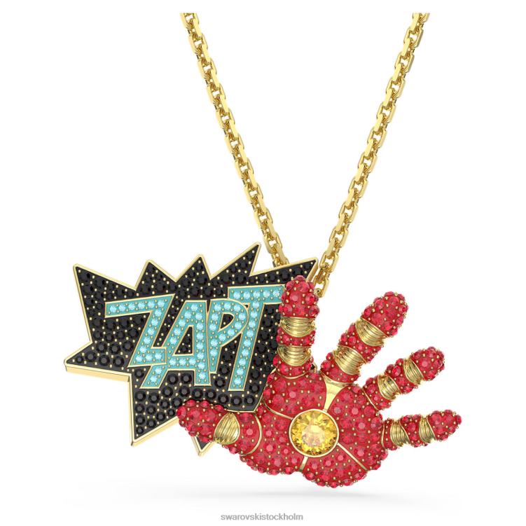 Swarovski marvel iron man hänge och brosch P28L223 Smycken flerfärgad, guldfärgad pläterad