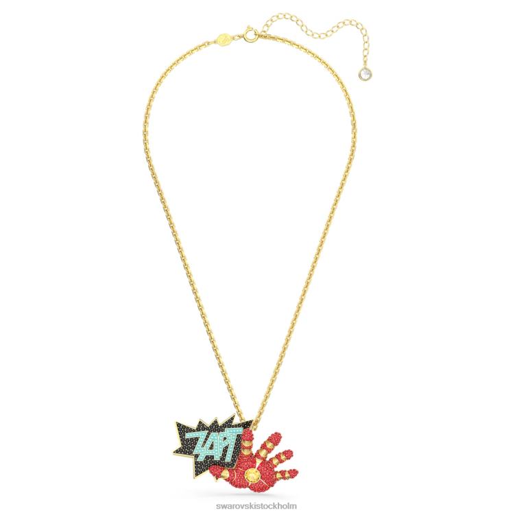 Swarovski marvel iron man hänge och brosch P28L223 Smycken flerfärgad, guldfärgad pläterad