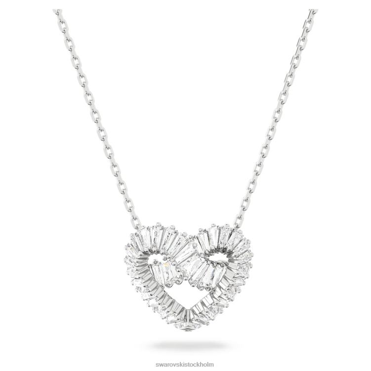 Swarovski matrishänge P28L242 Smycken blandade snitt, hjärta, vit, rodiumpläterad