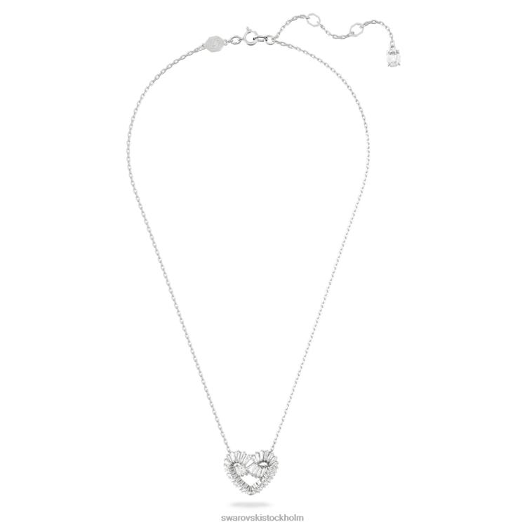Swarovski matrishänge P28L242 Smycken blandade snitt, hjärta, vit, rodiumpläterad