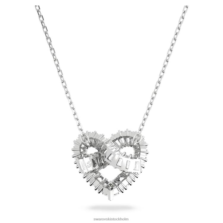 Swarovski matrishänge P28L242 Smycken blandade snitt, hjärta, vit, rodiumpläterad