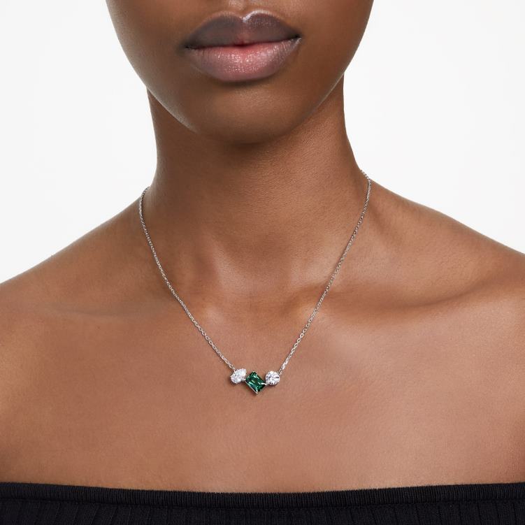 Swarovski mesmera hänge P28L275 Smycken blandade snitt, grön, rodiumpläterad