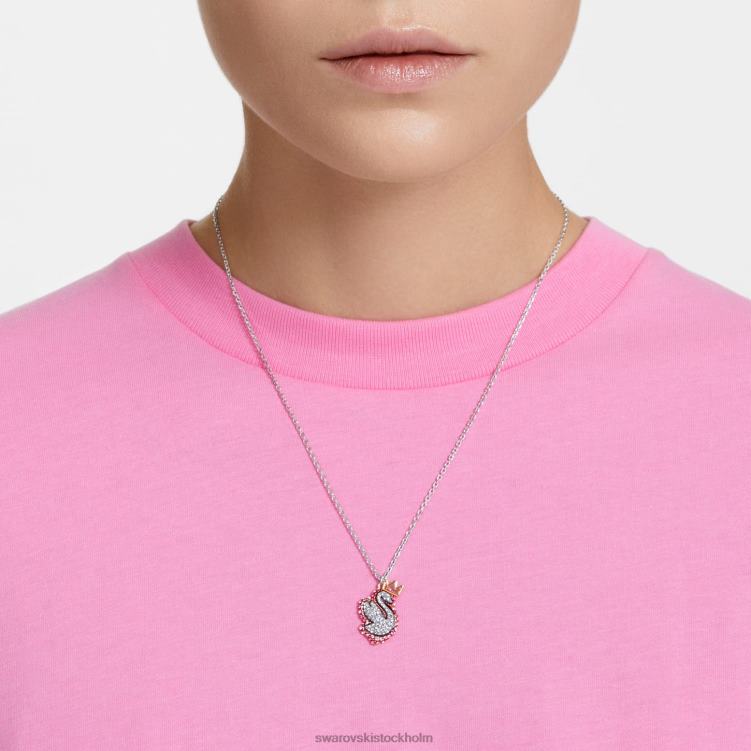 Swarovski pop svanhänge P28L268 Smycken svan, rosa, rodiumpläterad