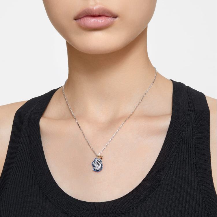 Swarovski pop svanhänge P28L284 Smycken svan, blå, rodiumpläterad