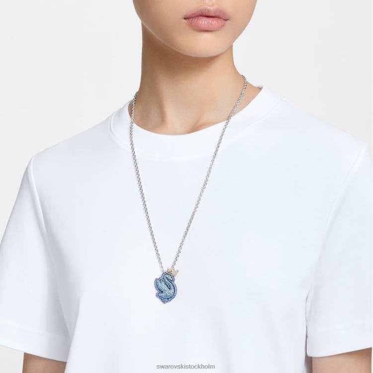 Swarovski pop svanhänge P28L291 Smycken svan, blå, rodiumpläterad