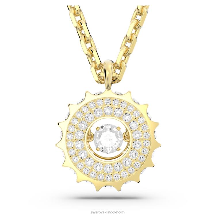 Swarovski rota hänge P28L330 Smycken blandade runda snitt, vit, guldfärgad pläterad