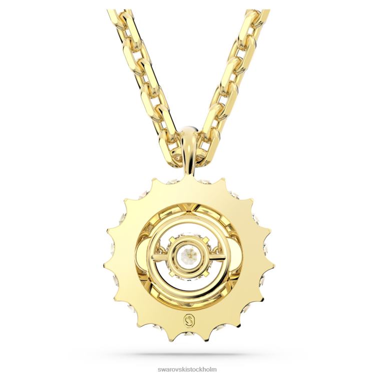 Swarovski rota hänge P28L330 Smycken blandade runda snitt, vit, guldfärgad pläterad
