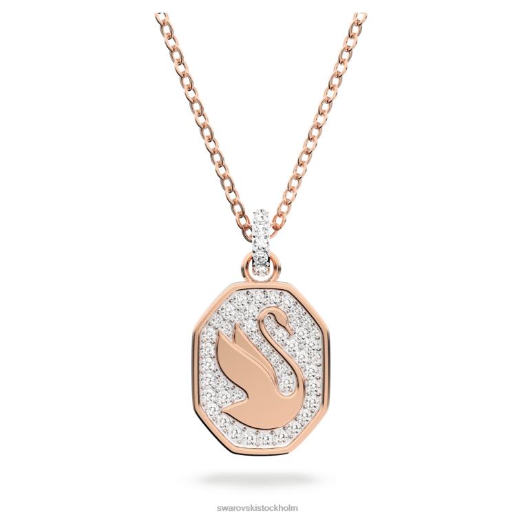 Swarovski signum hänge P28L301 Smycken svan, vit, roséguld pläterad