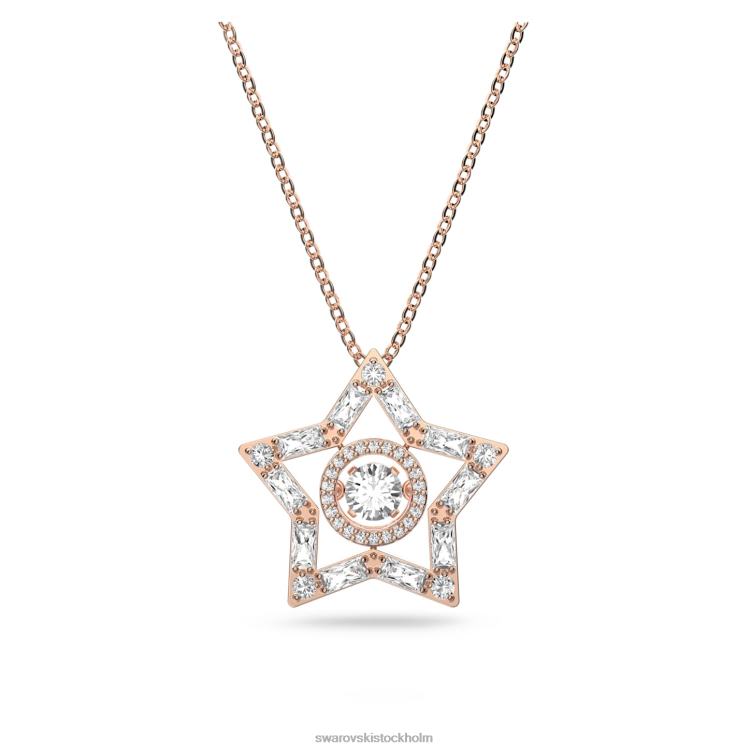 Swarovski stella hänge P28L214 Smycken blandade snitt, stjärna, vit, roséguld pläterad