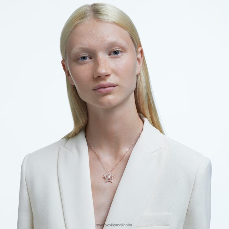 Swarovski stella hänge P28L214 Smycken blandade snitt, stjärna, vit, roséguld pläterad