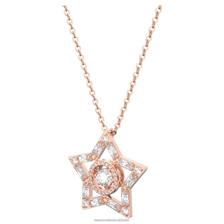 Swarovski stella hänge P28L214 Smycken blandade snitt, stjärna, vit, roséguld pläterad