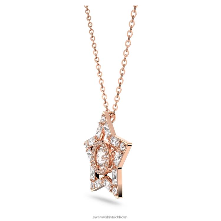 Swarovski stella hänge P28L214 Smycken blandade snitt, stjärna, vit, roséguld pläterad