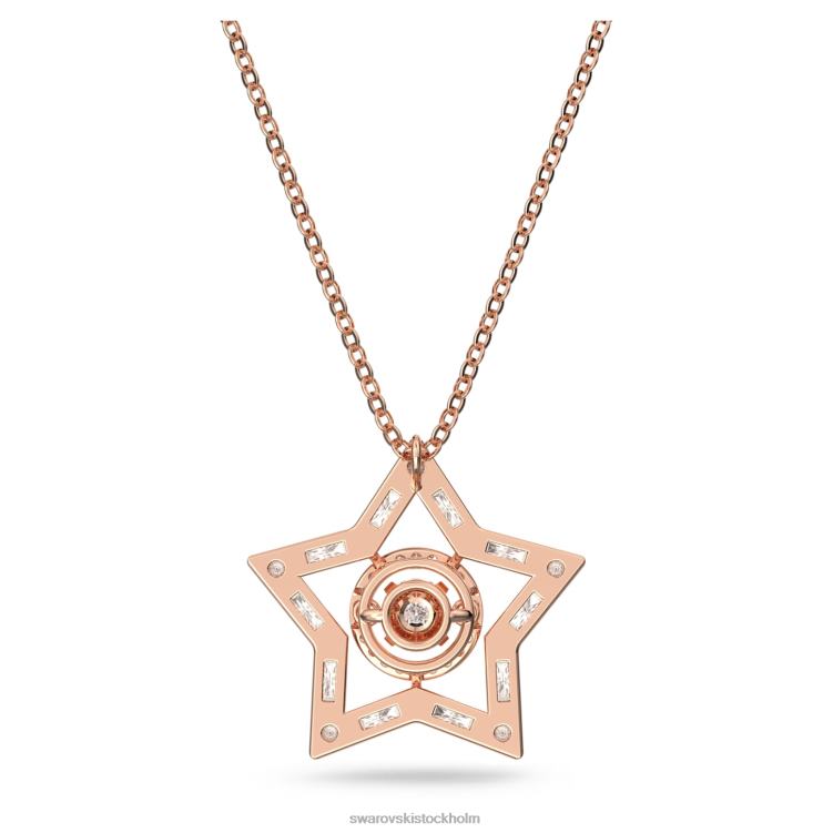 Swarovski stella hänge P28L214 Smycken blandade snitt, stjärna, vit, roséguld pläterad