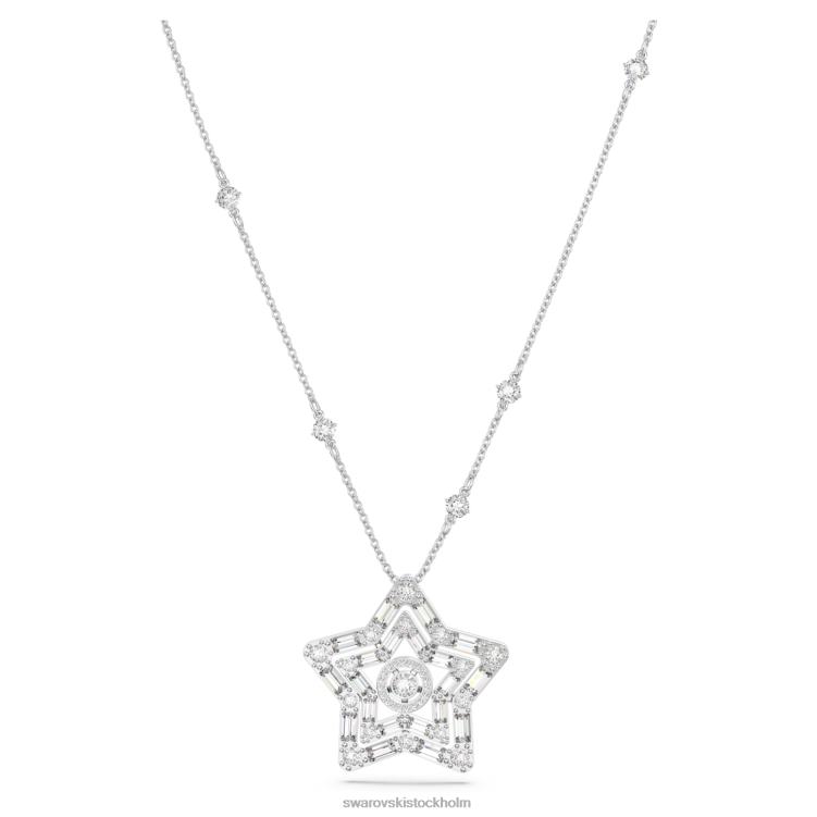 Swarovski stella hänge P28L226 Smycken blandade snitt, stjärna, vit, rodiumpläterad
