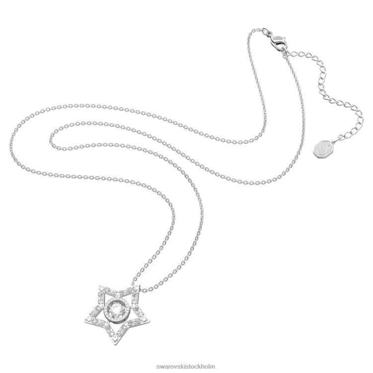 Swarovski stella hänge P28L244 Smycken blandade snitt, stjärna, vit, rodiumpläterad