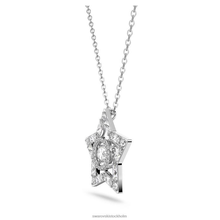 Swarovski stella hänge P28L244 Smycken blandade snitt, stjärna, vit, rodiumpläterad