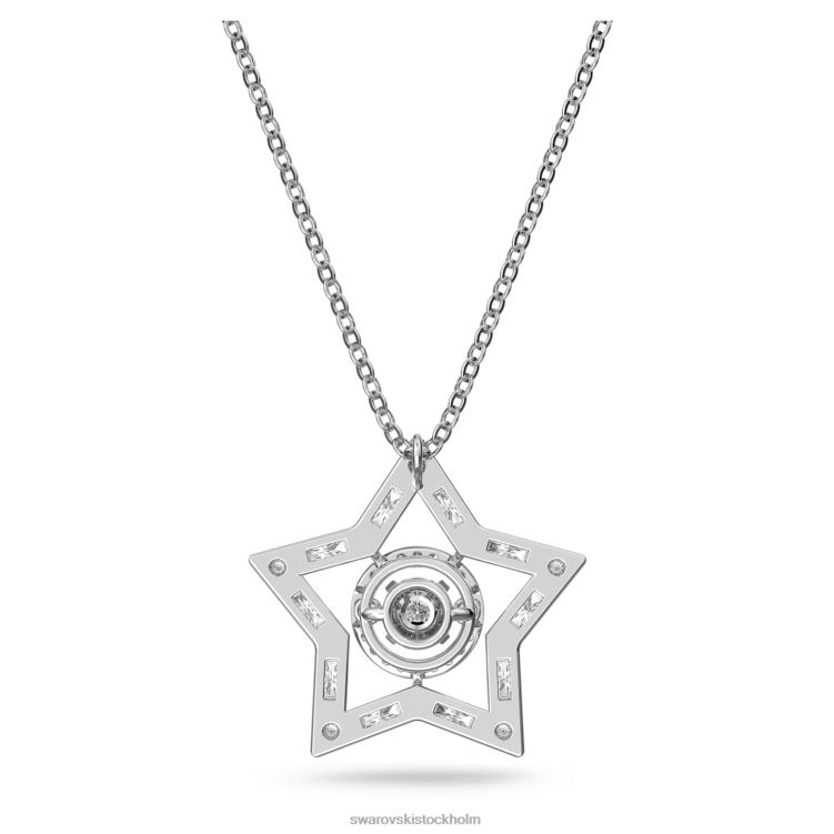 Swarovski stella hänge P28L244 Smycken blandade snitt, stjärna, vit, rodiumpläterad