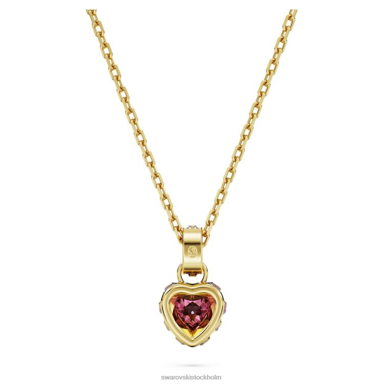 Swarovski stilla hänge P28L228 Smycken hjärta, rött, guldfärgad