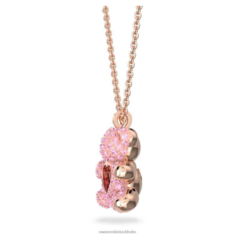 Swarovski teddyhänge P28L176 Smycken björn, rosa, roséguld pläterad
