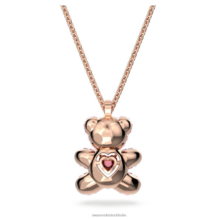 Swarovski teddyhänge P28L176 Smycken björn, rosa, roséguld pläterad