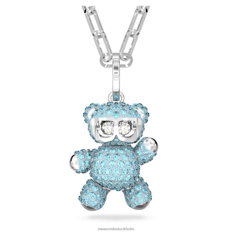 Swarovski teddyhänge P28L199 Smycken björn, blå, rodiumpläterad