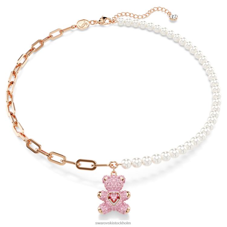 Swarovski teddyhänge P28L273 Smycken björn, rosa, roséguld pläterad