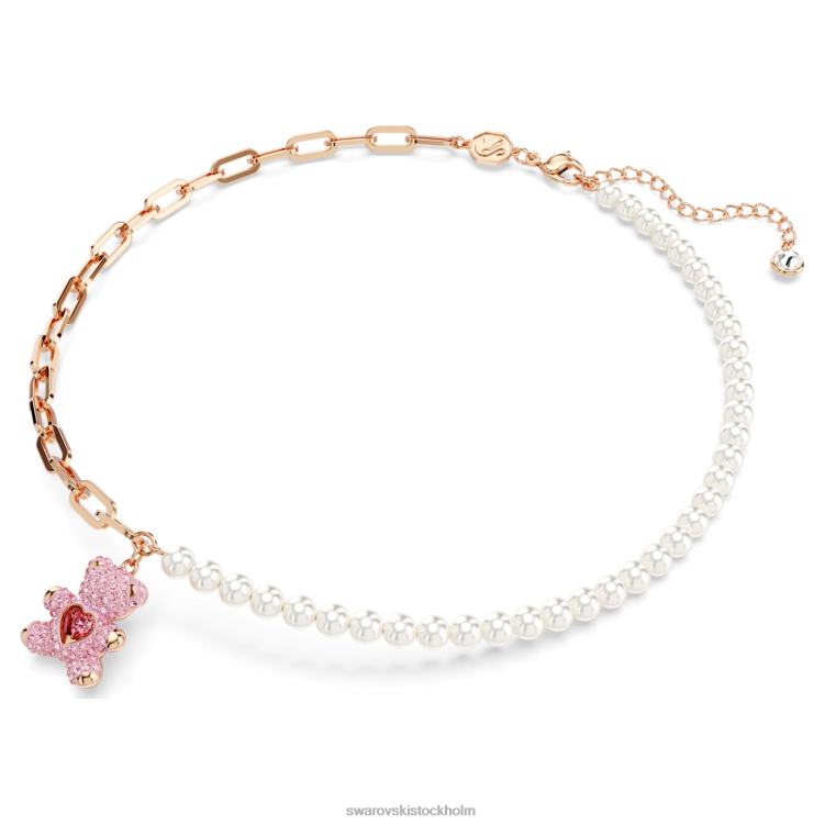 Swarovski teddyhänge P28L273 Smycken björn, rosa, roséguld pläterad