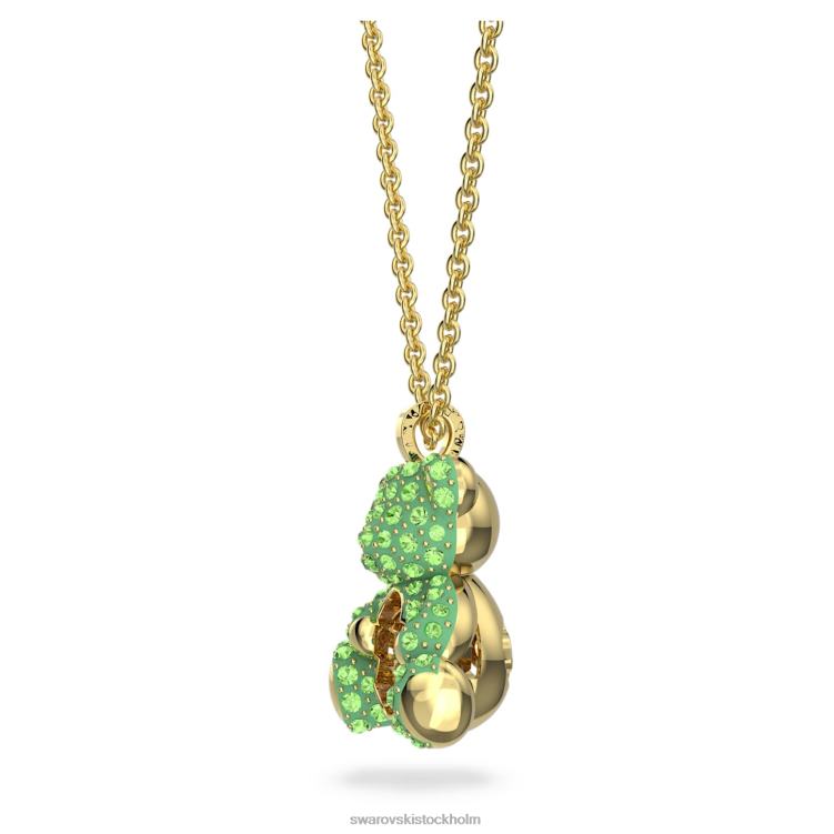 Swarovski teddyhänge P28L325 Smycken björn, grön, guldfärgad