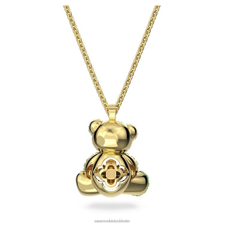Swarovski teddyhänge P28L325 Smycken björn, grön, guldfärgad