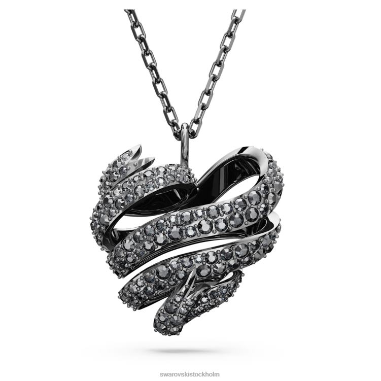 Swarovski volta hänge P28L210 Smycken hjärta, svart, ruteniumpläterad